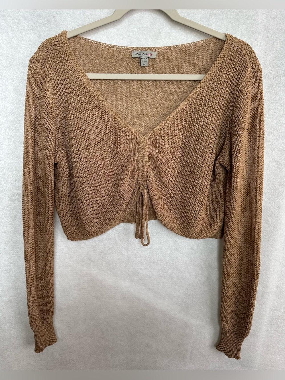 Casting LA Scrunched Long Sleeve Crop Sweater